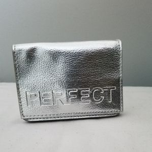 'Perfect'  Silver Leather Mini Coin Purse Clutch